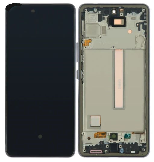 LCD screen Samsung A536 A53 5G 2022 ar touch screen un frame Awesome Melns OLED (real size)