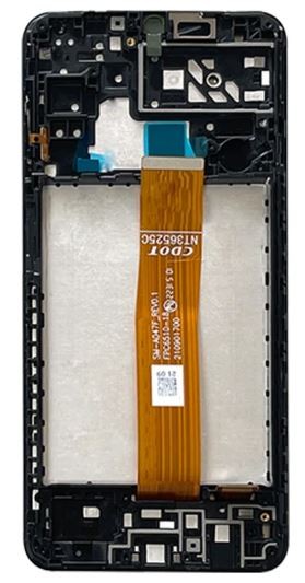 LCD screen Samsung A047 A04S 2022 ar touch screen un frame Melns original