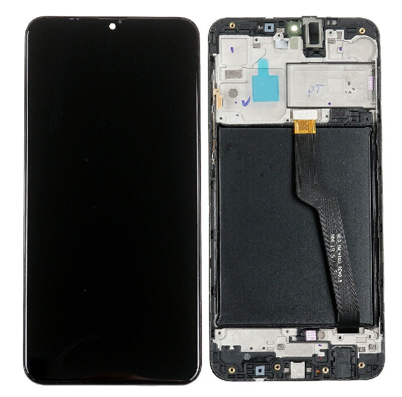 LCD screen Samsung A105 A10 Dual SIM ar touch screen un frame melns original