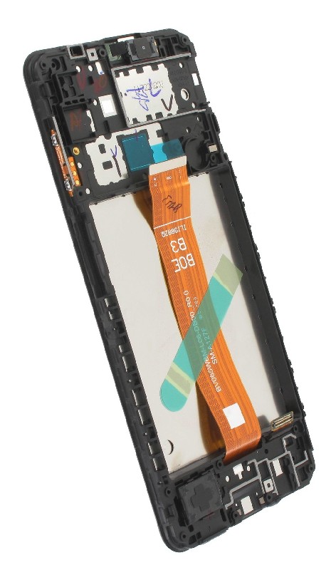 LCD screen Samsung A127 A12s 2021 ar touch screen un frame Melns original