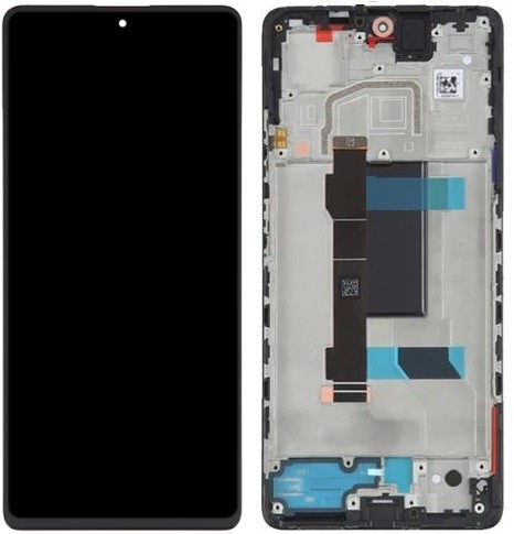 LCD screen Xiaomi Redmi Note 12 Pro 5G/Poco X5 Pro 5G ar touch screen ar frame Melns ORG