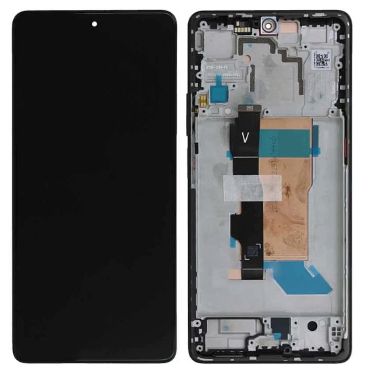 LCD screen Xiaomi Poco F5 5G ar touch screen ar frame Melns original (service pack)