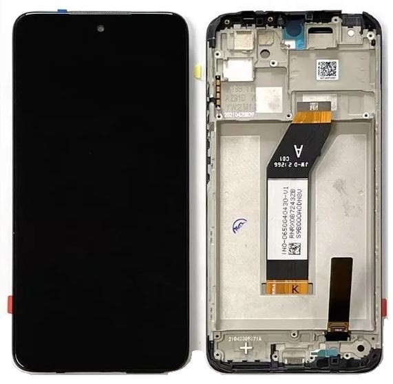 LCD screen Xiaomi Redmi 10 2021 ar touch screen un frame Melns ORG