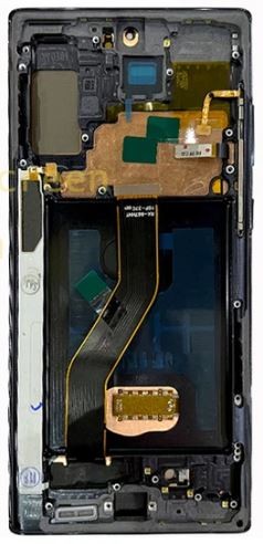 LCD screen Samsung N975 Note 10 Plus/N976 Note 10 Plus 5G ar touch screen un frame Melns OLED (real size)