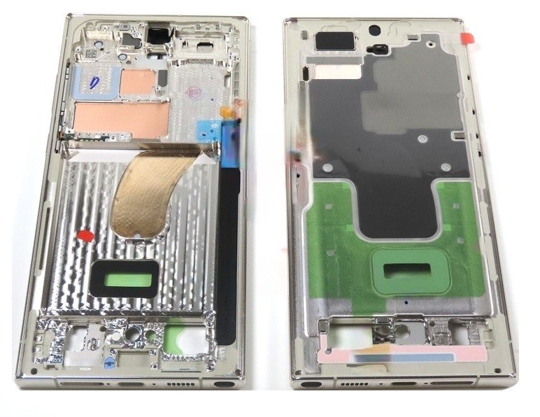 Vidējais korpuss Samsung S918 S23 Ultra Krēmkrāsa oriģināls (servisa komplekts)