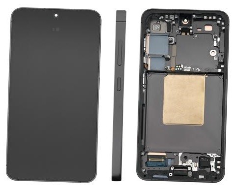 LCD screen Samsung S921 S24 ar touch screen un frame Onyx Melns original (assembled service pack)