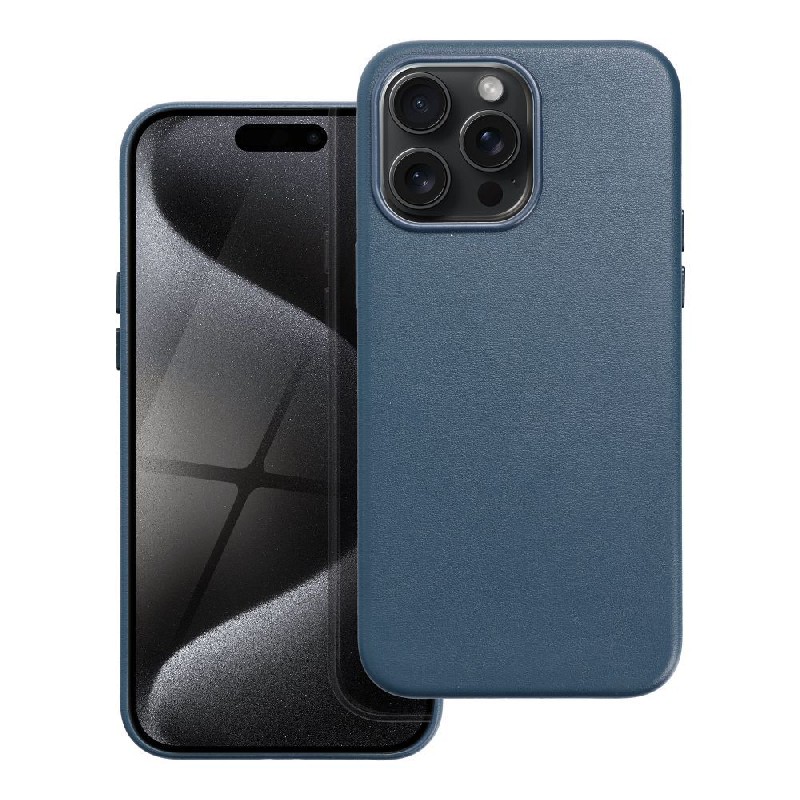 Maciņš Leather Mag Maciņš (MagSafe) priekš iPhone 14 navy