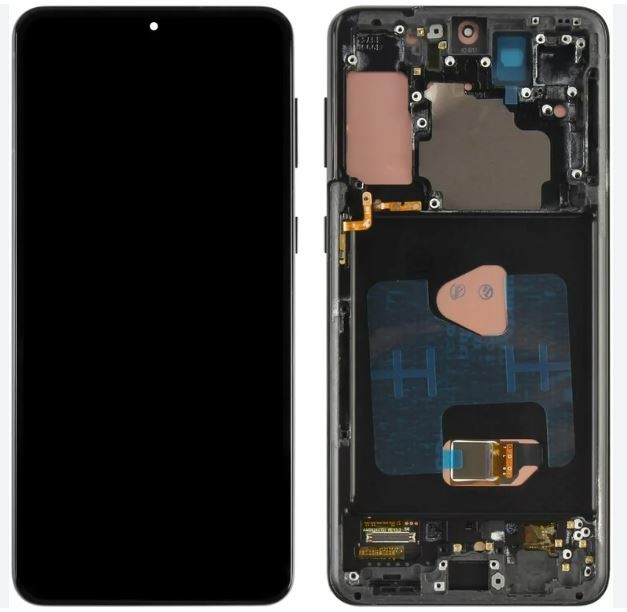 LCD screen Samsung G996 S21 Plus ar touch screen un frame Phantom Melns OLED (real size)