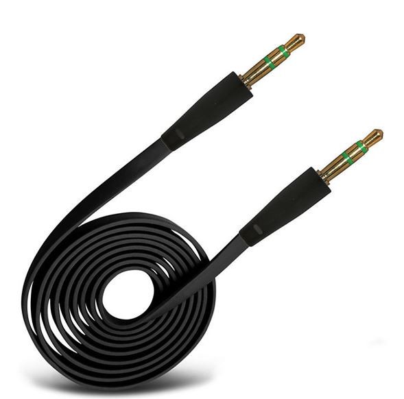 Audio adapteris SLIM 3,5mm to 3,5mm (p-p) melns