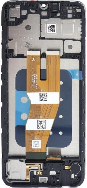 LCD screen Samsung A055 A05 2023 ar touch screen un frame melns original (service pack)