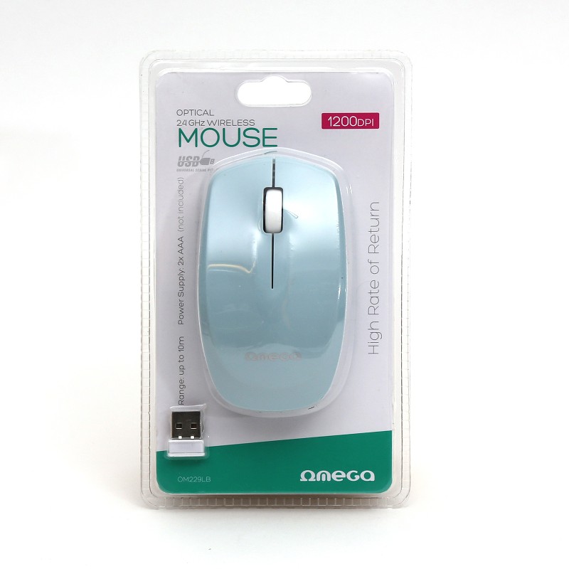 Mouse OMEGA OM229LB bezvadu, nano gaiši zils