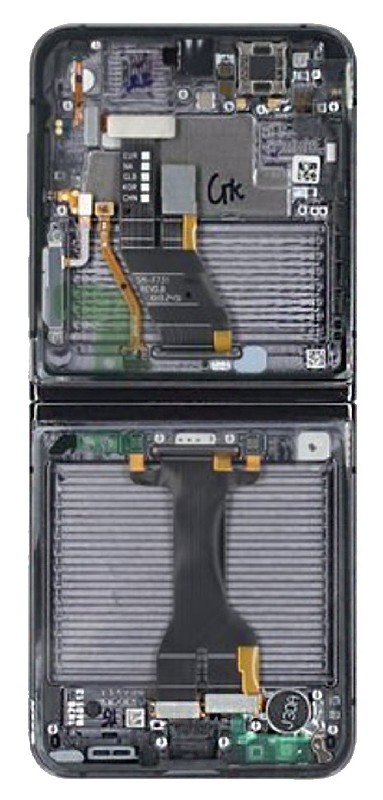 Middle housing Samsung F731 Z Flip5 5G Melns (matt) originalus (used Grade B)