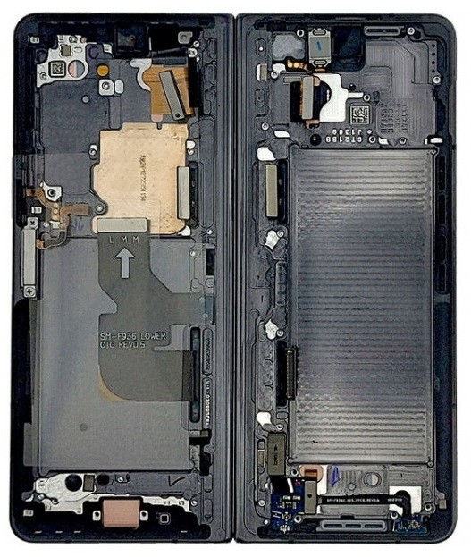 Middle housing Samsung F936 Z Fold4 5G Phantom Melns originalus (used Grade B)