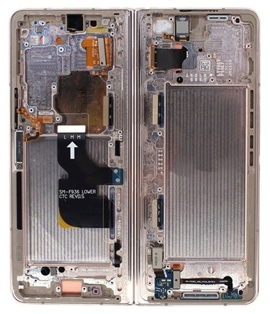 Vidējais korpuss Samsung F936 Z Fold4 5G Bēša krāsa oriģināls (lietots B klases)