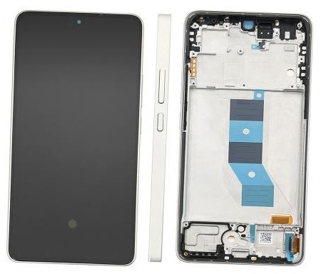 LCD screen Xiaomi Poco M7 Pro 5G ar touch screen ar frame Sudrabs original (service pack)