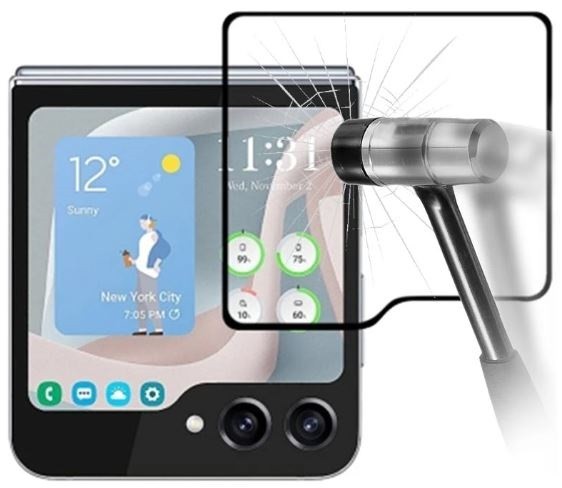 Screen protection glass "5D Full Glue" Samsung F741 Z Flip6 Outer melns bulk