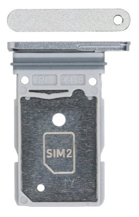 SIM card holder Samsung S938 S25 Ultra Dual Titanium Sudrabs Zils/Sudrabs original (service pack)