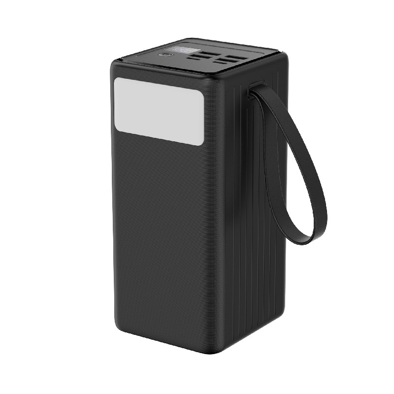 External baterija PORTATĪVAIS LĀDĒTĀJS Platinet Flashlight 60000mAh (4xUSB; 2xType-C; usb-C kabelis; 65W) melns