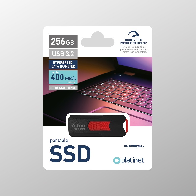 SSD USB atmiņas zibatmiņa Platinet 256GB (USB 3.2; 400MB/s)