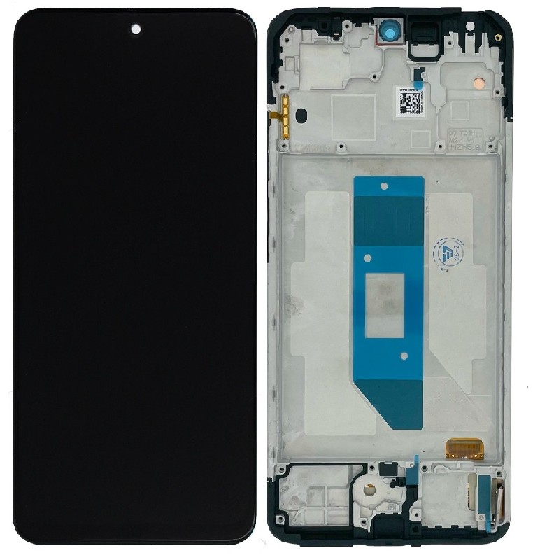 LCD screen Xiaomi Redmi Note 14 4G (Europe, JG2) ar touch screen ar frame Melns OLED