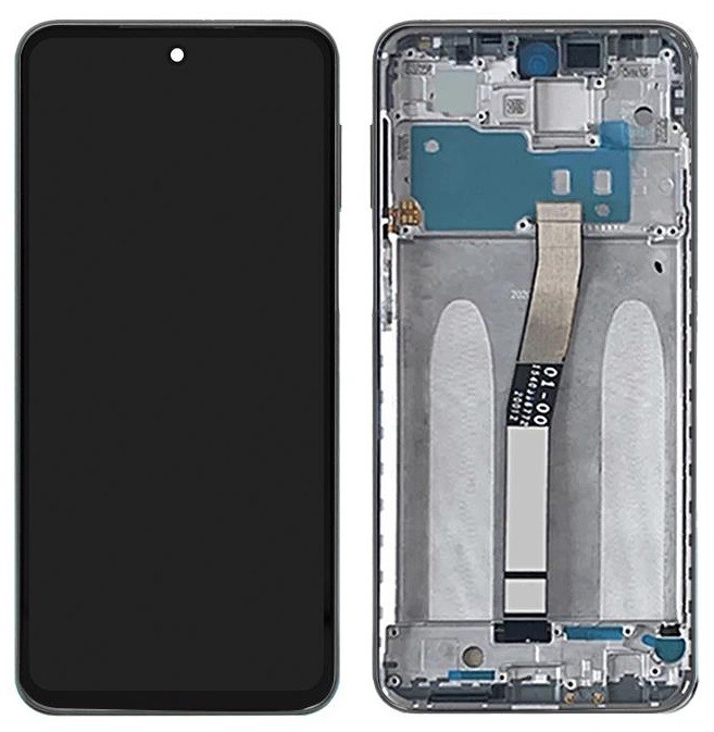 LCD screen Xiaomi Redmi Note 9 Pro/Note 9S ar touch screen ar frame Pelēks original (used Grade A)