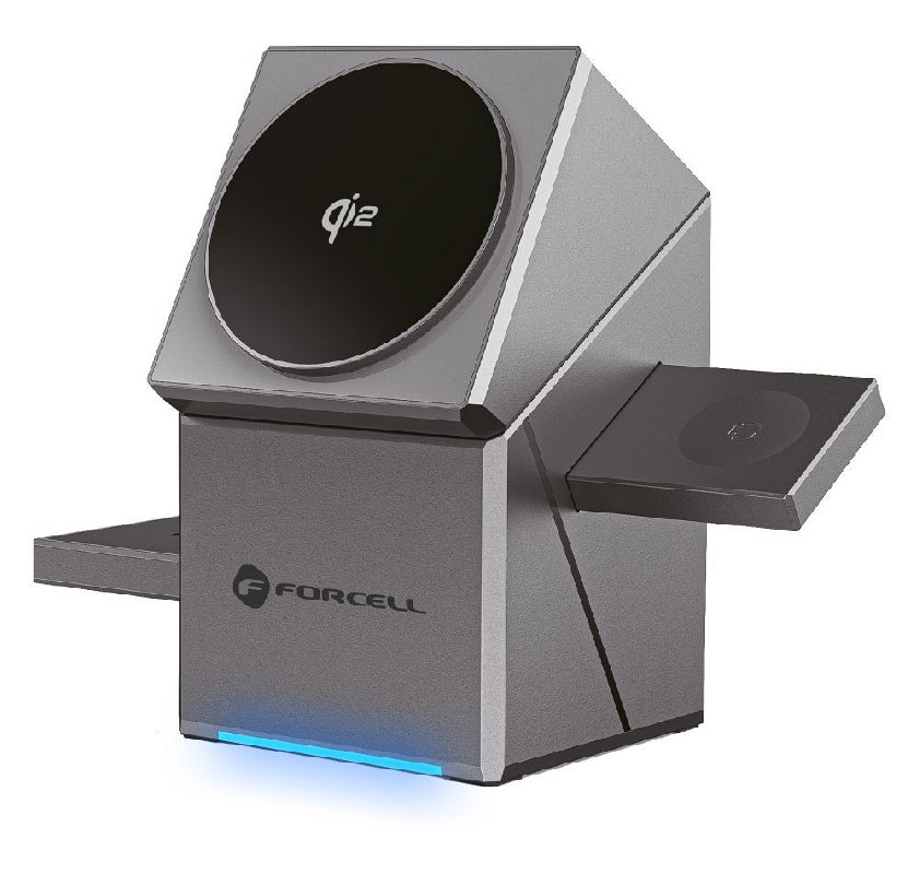 Bezvadu charging station Forcell 3in1 (F-06) (MagSafe) (Phone; Pods; Watch) 15W