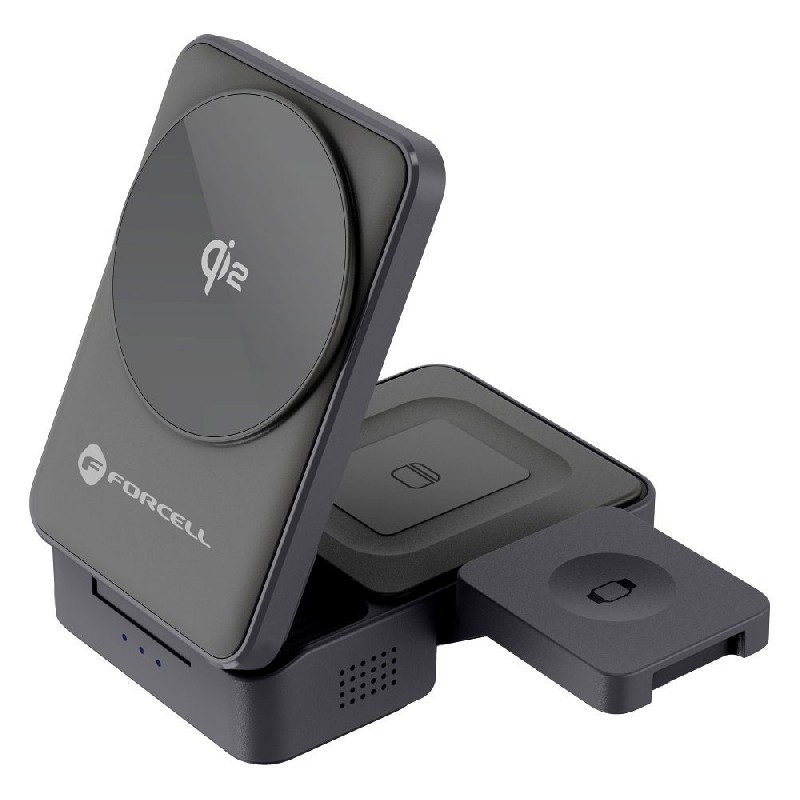 Bezvadu charging station Forcell 3in1 (F-05) (MagSafe) (Phone; Pods; Watch) 15W