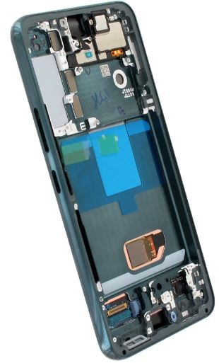 LCD screen Samsung S901 S22 5G ar touch screen un frame Zaļš original (used Grade A, bez buttons)