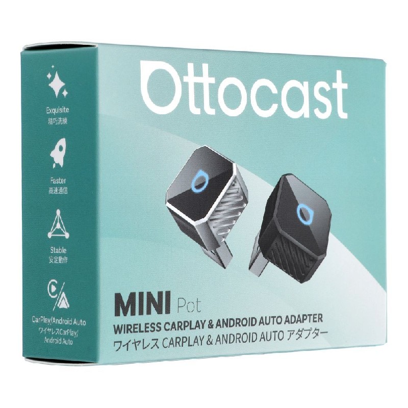 Audio adapteris Car OTTOCAST Mini Cube T3 (CarPlay Android auto) melns