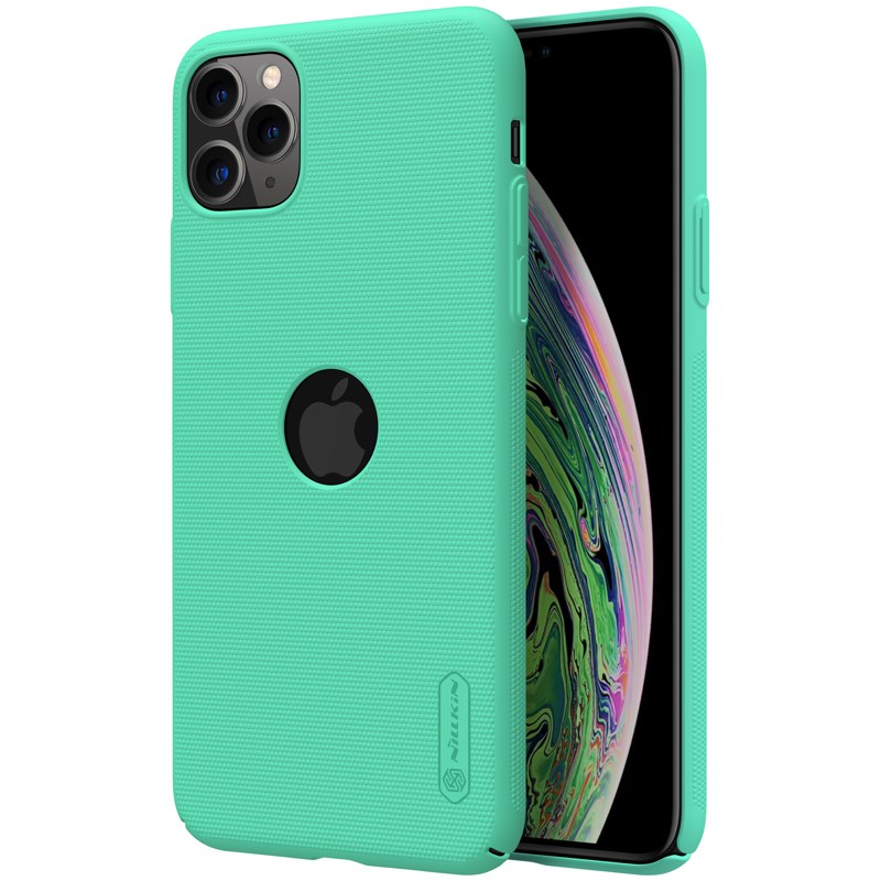 Nillkin Super Frosted Shield - maciņš Apple iPhone 11 Pro Max z wycięciem na logo (Mint zaļš)