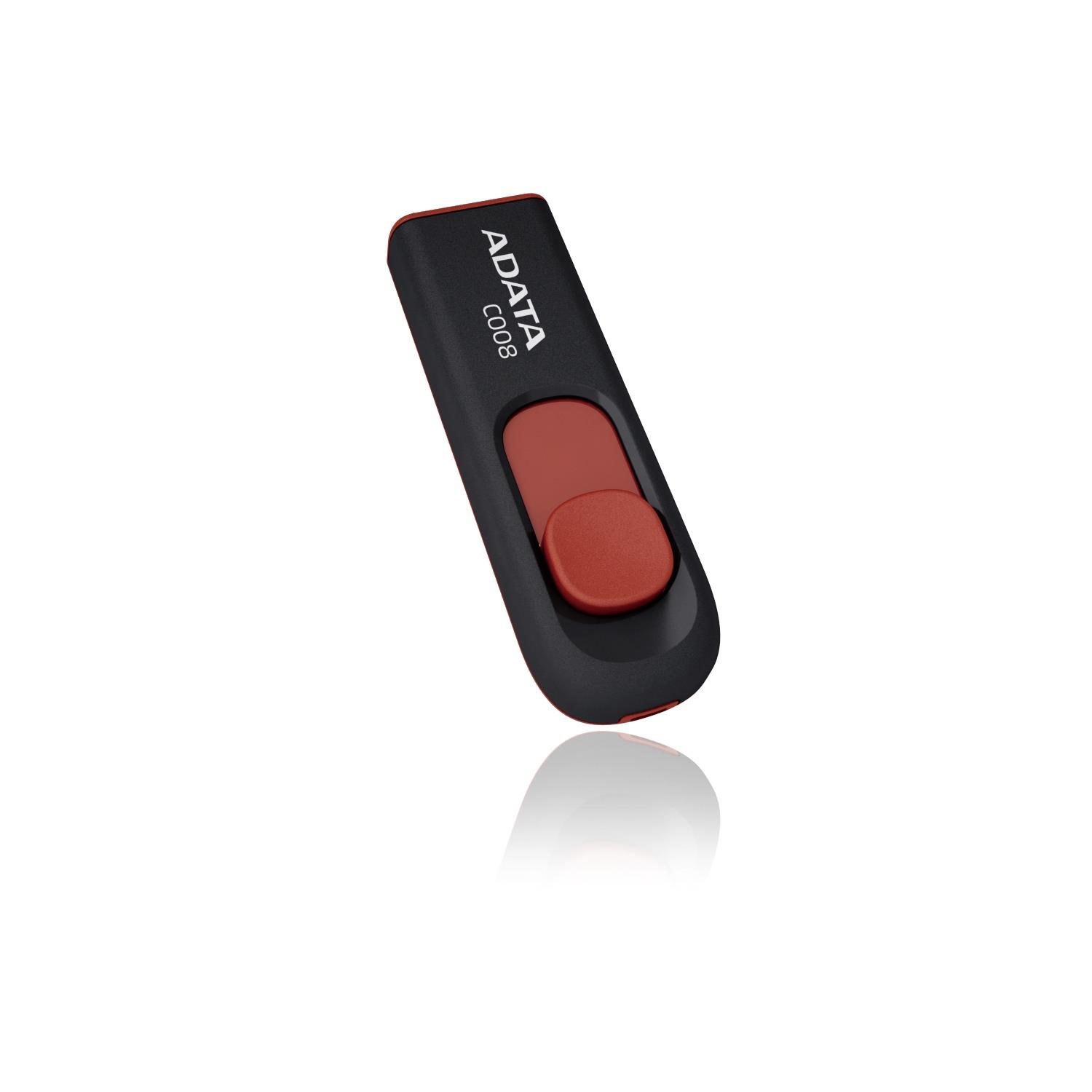 USB zibatmiņa USB2 16GB melna/sarkana A-Data C008
