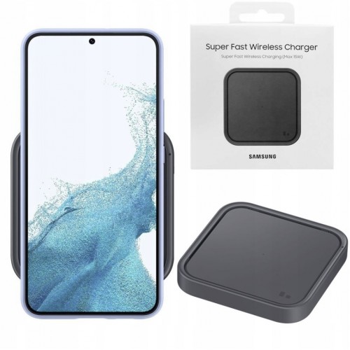 Bezvadu lādētājs Samsung EP-P2400TBEGEU Melns 15W (ar lādētājs un kabelis) / 100% Genuine /