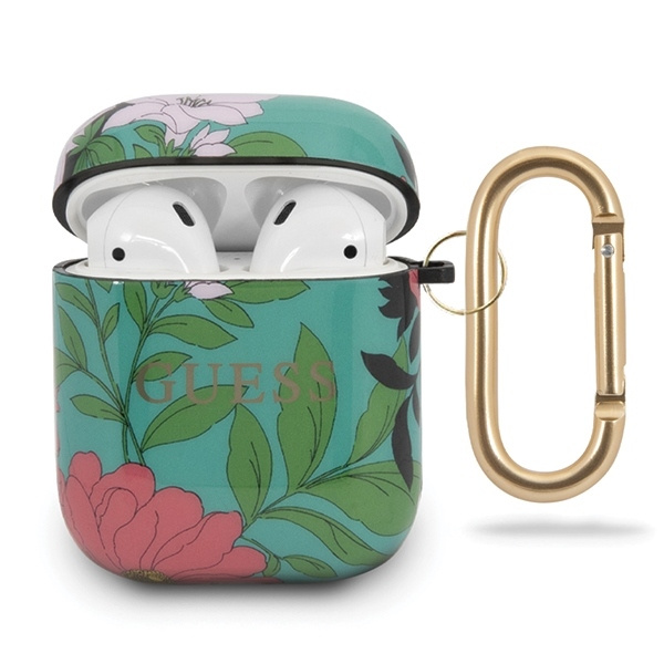 Guess GUACA2TPUBKFL01 AirPods 1/2 maciņš zaļš N.1 Flower Collection