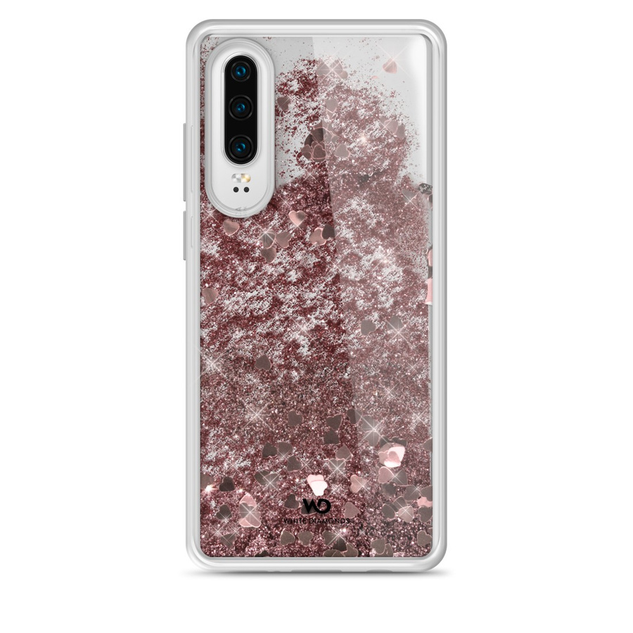 HAMA WHITE DIAMONDS Mirdzošs maciņš HUAWEI P30 rozā zelta HEARTS