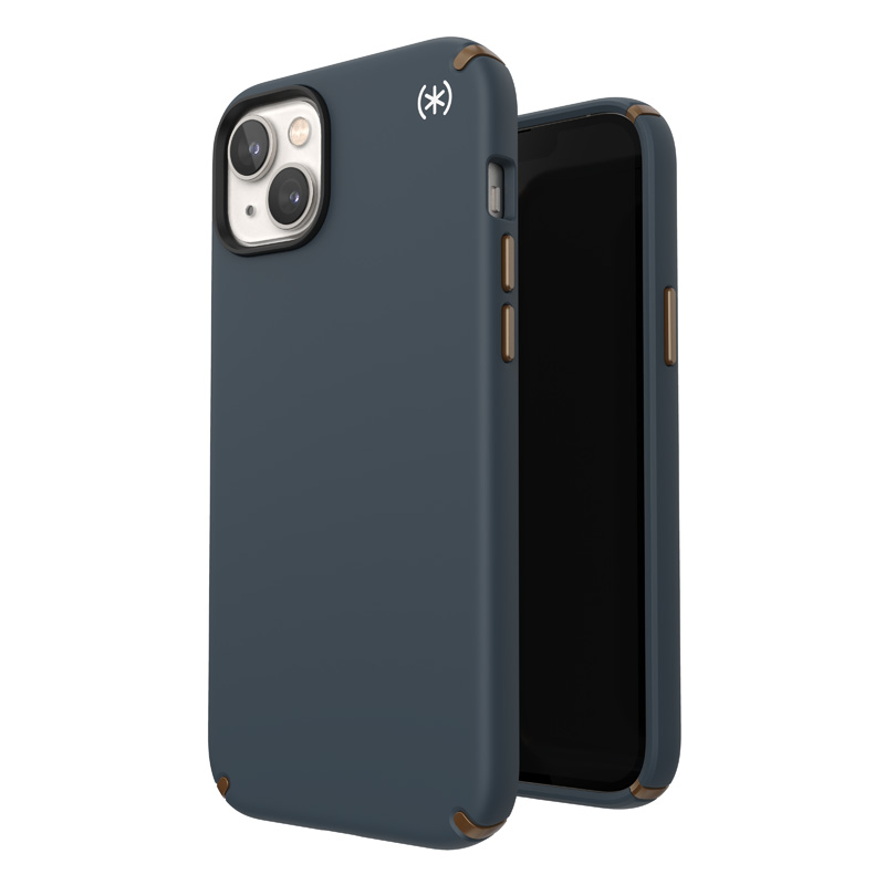 Speck Presidio2 Pro - Antibacterial iPhone 15 Plus / 14 Plus maciņš (Charcoal / Cool Bronze / Slate)
