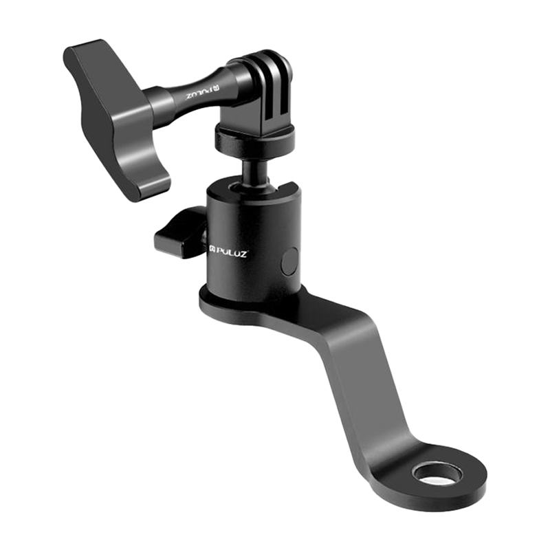 PULUZ alumīnija motocikla spoguļa kameras stiprinājums (melns)