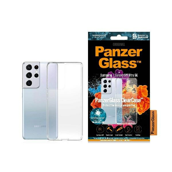PANZERGLASS caurspīdīgs maciņš SAMSUNG S21 ULTRA ANTIBACTERIAL caurspīdīgs