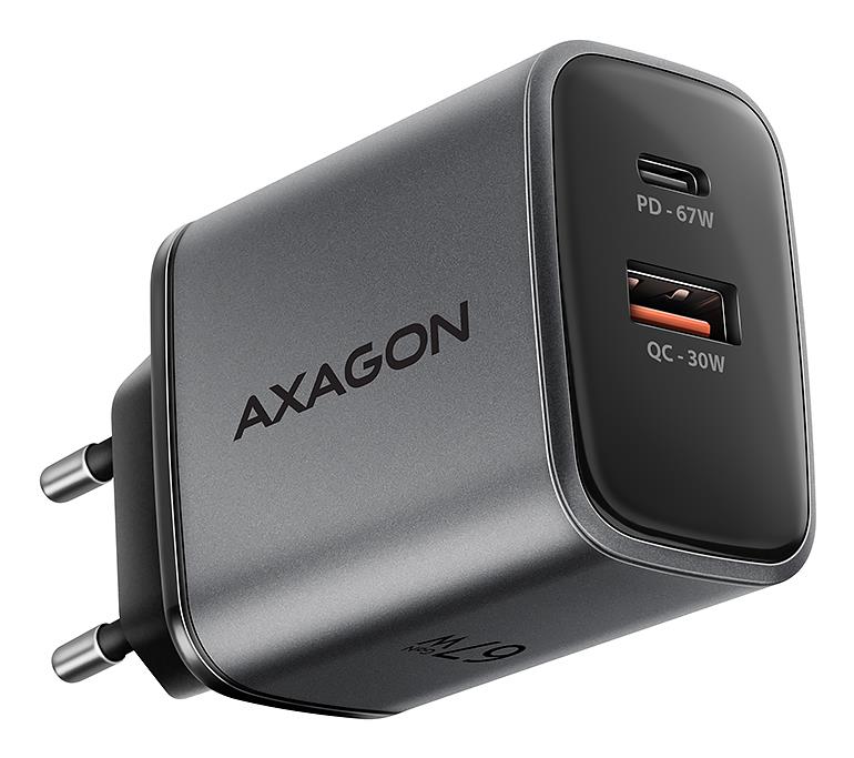 MOBILE CHARGER WALL USB 67W/GAN 2PORT ACU-PQ67 AXAGON