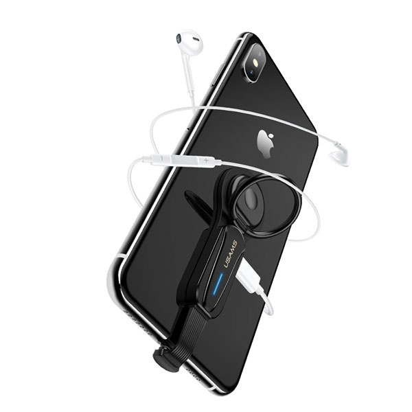 USAMS Adapteris AU08 2W1 2X LIGTNING LED + RING Turētājs melns