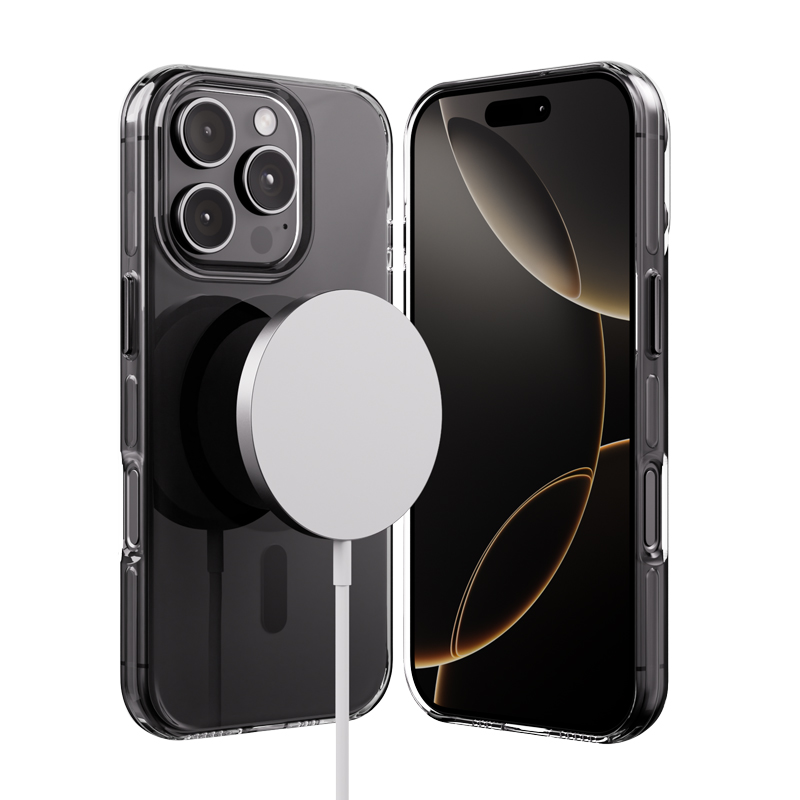Crong Clear MAG Pro - iPhone 16 Pro Max MagSafe maciņš (melns)