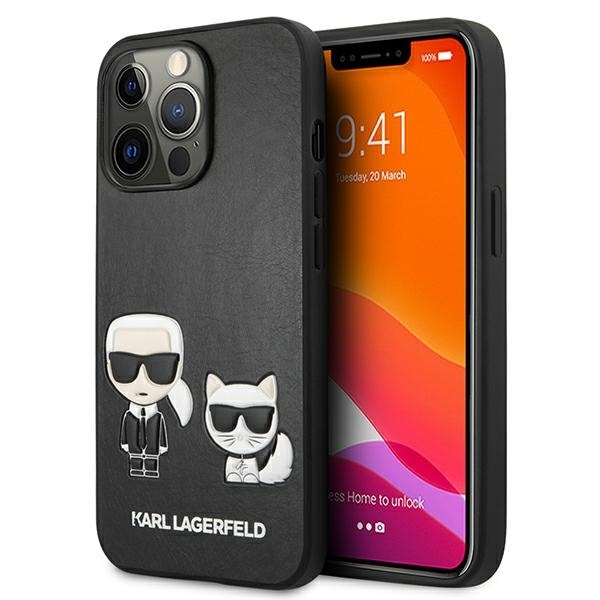 KARL LAGERFELD KLHCP13LPCUSKCBK IPHONE 13 PRO / 13 6.1 "MELNS / MELNS MACIŅŠ IKONIK KARL & CHUPETTE