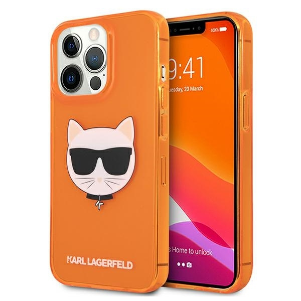 KARL LAGERFELD KLHCP13LCHTRO IPHONE 13 PRO / 13 6.1 "oranžs / oranžs maciņš GLITTER CHOUPETTE FLUO