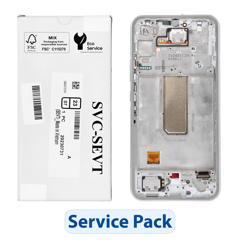 ServicePack LCD displejs SAMSUNG A34 5G A346B sudrabs GH82-31201B