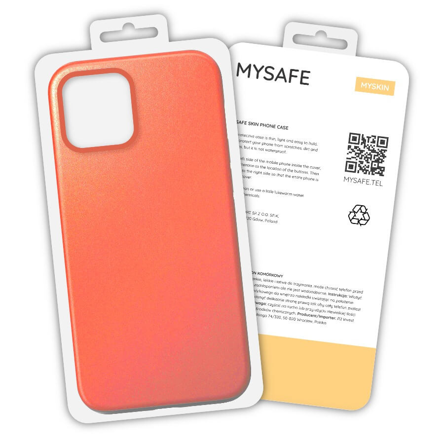 MYSAFE Maciņš SKIN IPHONE 12 MINI oranžs BOX