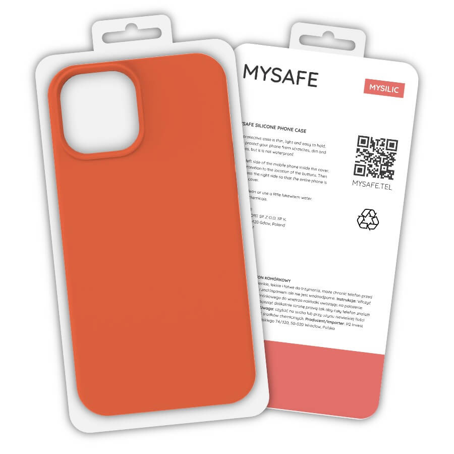 MYSAFE silikona Maciņš IPHONE 13 MINI oranžs BOX