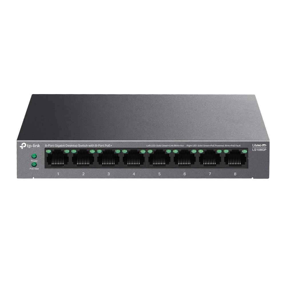 TP-Link LS108GP komutators, 8xPoE+