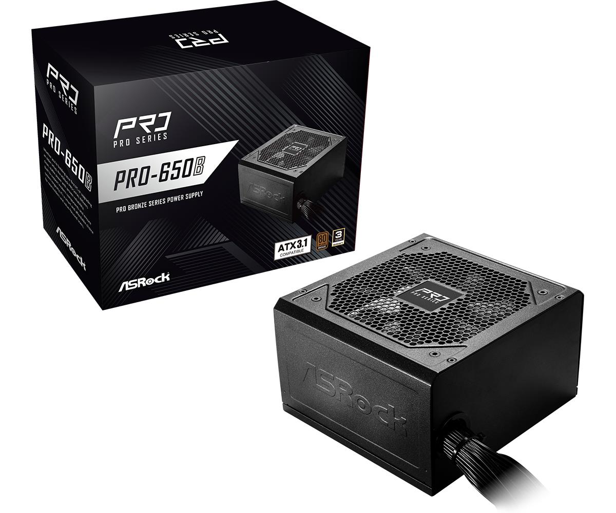 Power Supply|ASROCK|ATX|PC|100 - 240 V|650 W|PRO-650B