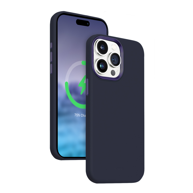 Crong Color Cover LUX Magnetic - iPhone 15 Pro MagSafe maciņš (Navy zils)