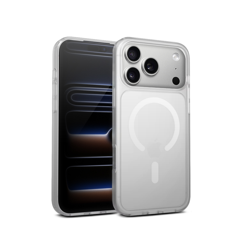 Crong Hybrid Matte Magnetic - MagSafe iPhone 17 Pro maciņš (balts)