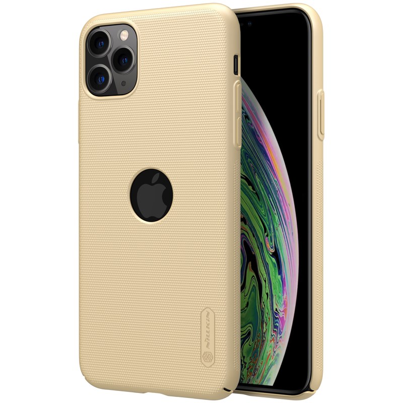 Nillkin Super Frosted Shield - maciņš Apple iPhone 11 Pro z wycięciem na logo (Golden)